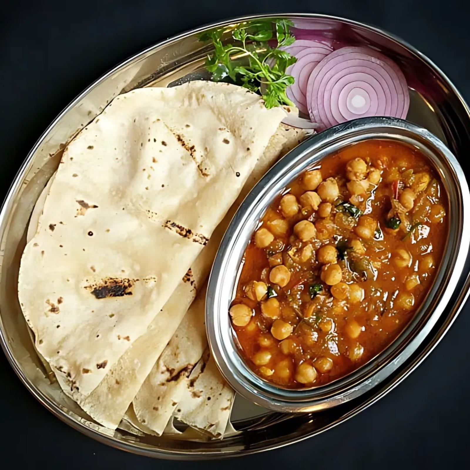 Chana Masala with Butter Roti