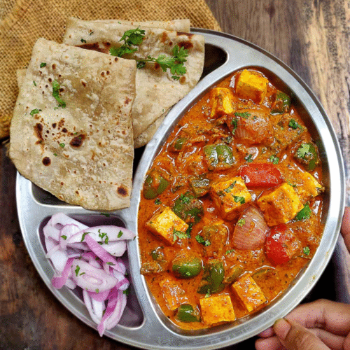 Kadhai Paneer with butter roti