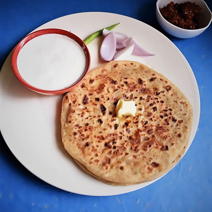 Onion Paratha with Curd